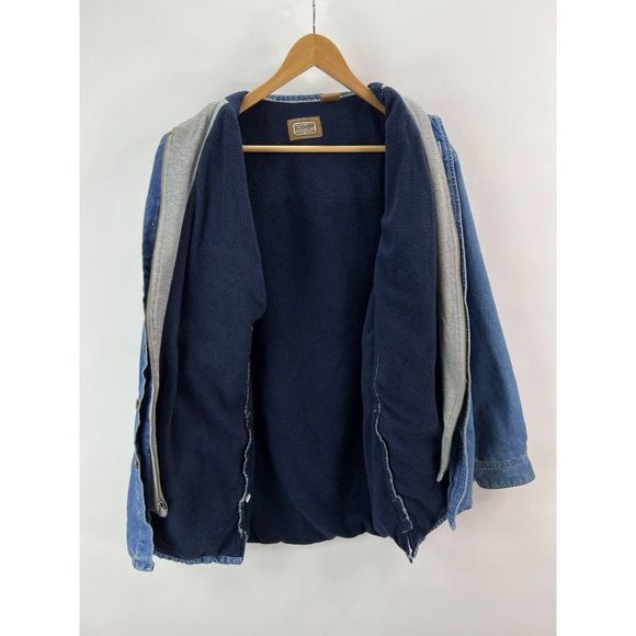 Schmidt Work Wear Sz M Jean Jacket Lined Button Up Zip - Picture 8 of 12